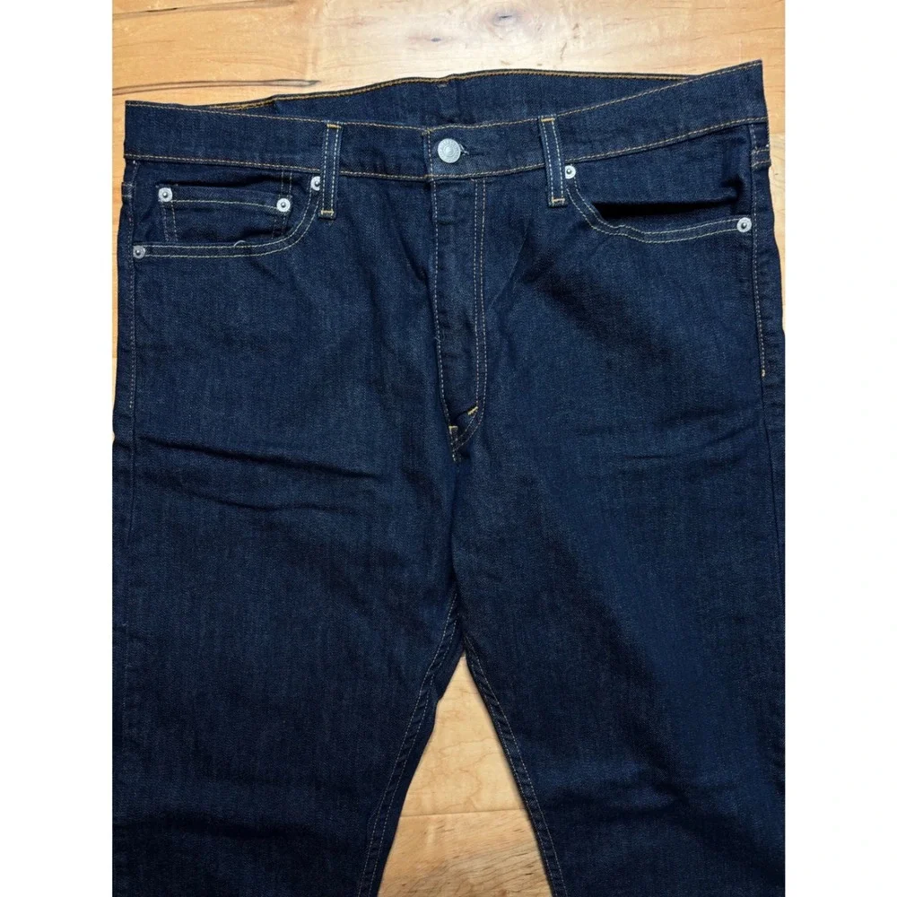 Levi's 513 Slim Straight Jeans Mens 36x32  Blue Dark Wash Stretch Denim